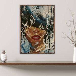 Original Small Pop Art Abstract Expressionistic Blue Painting